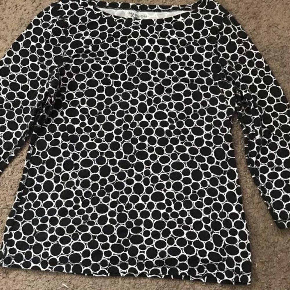 Madison Organics Bubble 3/4 Sleeve Shirt Black S